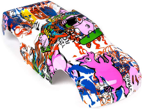 Compatible Custom Body Graffiti Pink Pig Style Replacement for 1/10 Scale RC Car or Truck (Truck not Included) ST-PIG-01