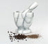 HIC Footed Mortar and Pestle Set, Spice Herb Grinder, Solid Carrara Marble