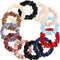 12 Pieces Small Silk Scrunchies for Hair Mini Satin Scrunchy Elastic Ponytail Holders Thin Hair Bands Thick Curl Hair Ties Skinny Hair Ties Ropes for Women Girl (Fresh Color)