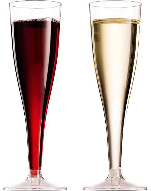 50 Plastic Champagne Flutes 5 Oz Clear Plastic Toasting Glasses Disposable Wedding Party Cocktail Cups