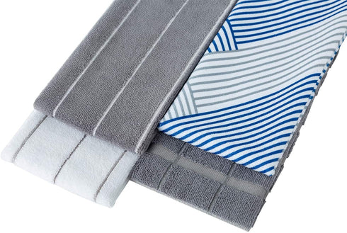 figolo Microfiber Kitchen Towels - Dish Towel Geometry Set of 4, Super Absorbent and Soft, 26 X 18 Inch