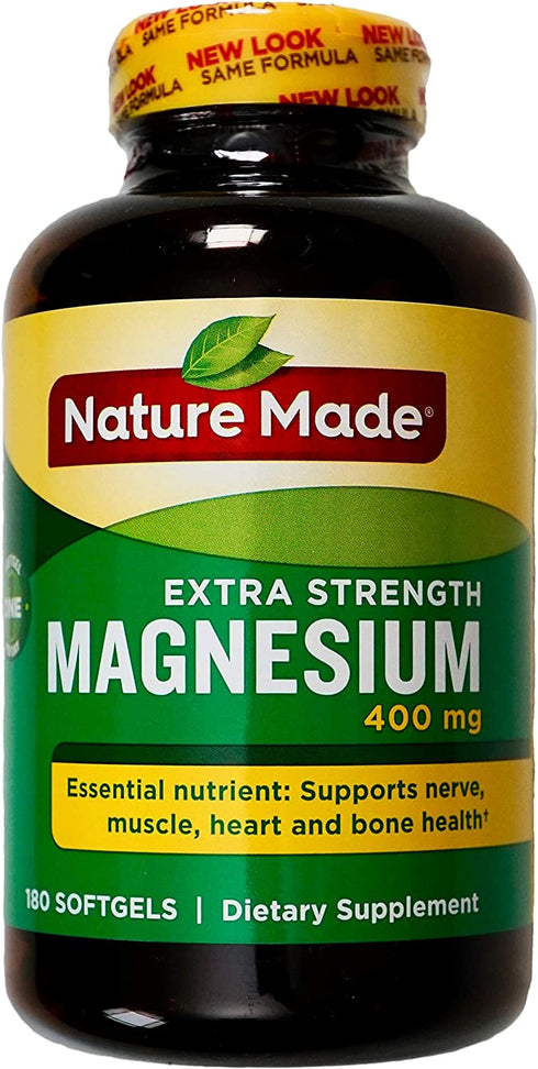 Nature Made Extra-Strength Magnesium 400mg, 180 Dietary Softgels