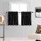 DONREN 24 Inch Length Curtains- 2 Panels Blackout Thermal Insulating Small Curtain Tiers for Bathroom with Rod Pocket (Black,42 Inch Width)
