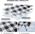 misaya 60" Round Tablecloth, Buffalo Plaid Vinyl Table Cloth, Waterproof Table Cover with Flannel Backing for Kitchen, Fall Picnic, Halloween and Christmas Party, Black and White
