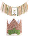 Woodland 1st Birthday Decorations - Oh Deer One Banner High Chair, Green Leaf Birthday Crown, highchair decorations for 1st birthday, Woodland Birthday Party Supplies, Enchanted Forest Party Decor