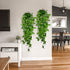 BABEIYXM Artificial Hanging Plants 2pcs Set,3.6 Feet Fake Hanging Plants Artificial Ivy Fakev Leaves,Suitable for Wall Indoor Outdoor Garden Wedding Decoration (with Basket)