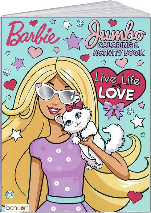 Lazy Days Barbie Live Life with Love Coloring and Activity Book - 96 Pages