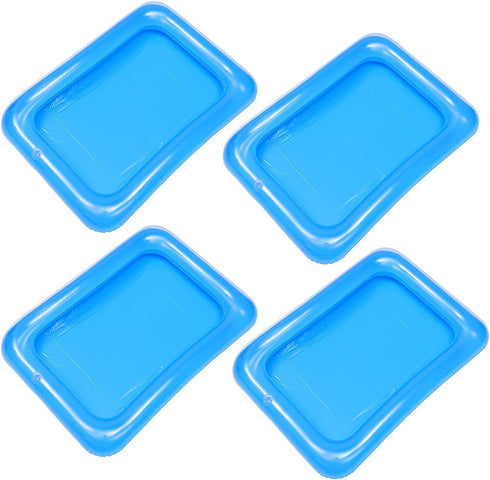 DOITOOL 4PCS Inflatable Serving Bar Salad Ice Tray Food Drink Containers, Small Inflatable Buffet Cooler for Party Picnic Camping (Blue)