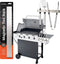 Magnetic Stainless Steel BBQ Tool Bar Rack 16" x 1.5" - Hands Free Grill Utensil Organizer, Storage, and Holder - Strong Magnet or Optional Adhesive Strip Attaches to Your Grill - Hangs up to 10 Tools