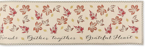 DII Fall Basics Collection Tabletop, Reversible Table Runner, 14x72, Gather Together Print