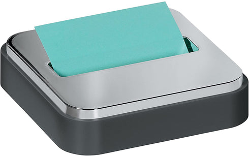 Post-it Dispenser Sticky Dispenser, 3x3 in, Black & Silver, Easy One Handed Dispensing (STL-330-B)