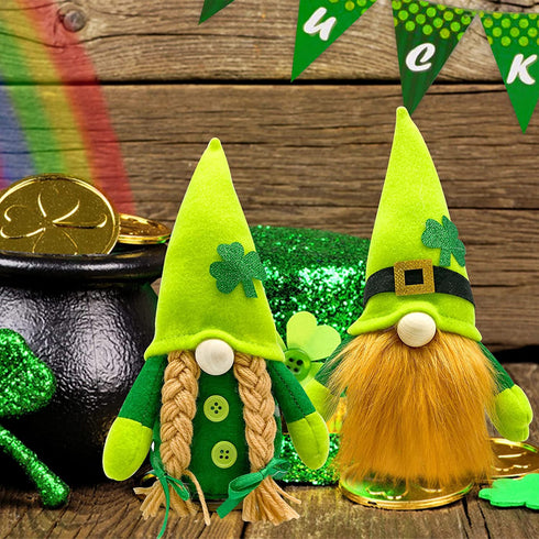 St Patricks Day Gnome Plush Elf Decorations Handmade Faceless Gnome for St Patricks Day Decorations Home Table Decor Ornament Green Irish Faceless Gnome for St Patricks Day Gifts
