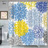 ArtBones Yellow Grey Blue Shower Curatin 72x72inch with Hooks Dahlia Pinnata Flower Shower Curtain Floral Shower Curtain Bathroom Decor