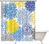 ArtBones Yellow Grey Blue Shower Curatin 72x72inch with Hooks Dahlia Pinnata Flower Shower Curtain Floral Shower Curtain Bathroom Decor