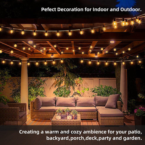 RTTY Outdoor String Lights 25ft, G40 Led Patio Lights with 13pcs Bulbs,Waterproof Shatterproof Dimmable Hanging Globe Outdoor Lights for Cafe,Bistro & Backyard