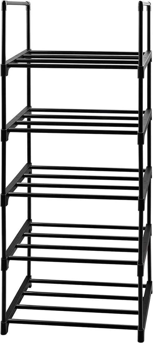 Shoe Rack Sturdy Metal Shoe Rack Organizer for Entryway, Multifunctional Space Saving Shelf Organizer for Home Storage (5 Tier)