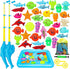 TOY Life Kids Magnetic Fishing Game with Toy Fishing Pole, Fishing Toy for Toddlers,Toddler Fishing Game, Pool Fishing Game, Water Toys for Kids,Outdoor Fishing Games for Kids 3-5,Fishing Bath Toy