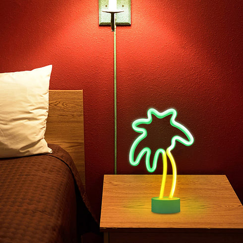 SUNYPLAY Neon Sign, Cocount Tree Led Neon Lights USB or Battery Powered LED Neon Signs for Wall Decor, Bedroom, Living Room, Bar, Party, Christmas Decorations (Cocount Tree)
