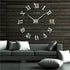VinJoyce 3D DIY Large Wall Clocks for Living Room Decor, Wall Stickers Clocks for Living Room Decor, Silent, Modern Wall Clock for Kitchen, Office, School, Home, Bedroom, Living Room (Roman Silver)