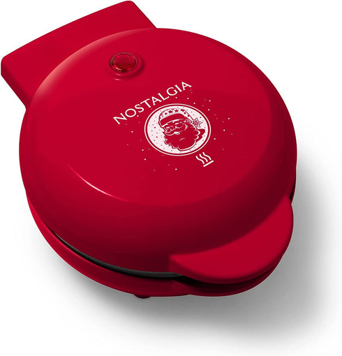Nostalgia MyMini Limited edition Holiday Christmas personal waffle maker Santa, Snowflake, Reindeer (Santa)