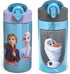 Zak Designs Disney Frozen 2 Kids Water Bottle Set with Reusable Straws and Built in Carrying Loops, Made of Durable Stainless Steel & Plastic, Leak-Proof Bottle Design (Elsa/Anna, BPA-Free, 2pc Set)