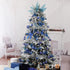 Wironlst 60mm/2.36" Christmas Ball Ornaments Shatterproof Clear Large Plastic Hanging Ball Decorative Baubles Set with Stuffed Delicate Decorations (30 Counts, Blue)