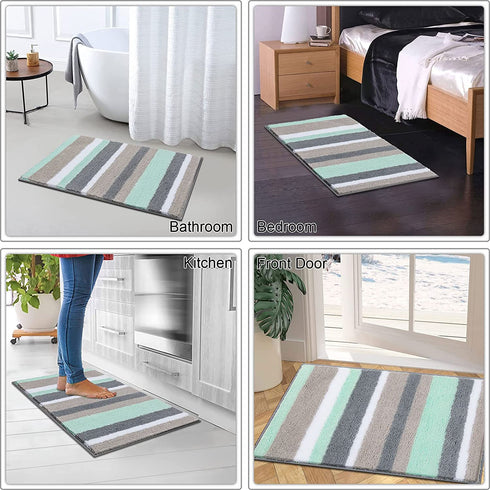 HEBE Non-Slip Bathroom Rugs Mat Soft Microfiber Bath Mats for Bathroom Absorbent Bath Floor Rug Machine Washable ,20"x32"