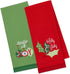 DII Christmas Dishtowel Collection Embellished, 18x28, Jingle for Joy, 2 Piece