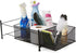 Mind Reader Storage Basket Organizer, Home, Office, Kitchen, Bathroom, 3 Compartments, Metal Mesh, Black