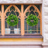 2 Pack 12" Artificial Boxwood Wreath for Front Door Faux Green Leaves Greenery Spring Wreath for Home Wall Window Wedding Party Hanging Decor (White Seeds)