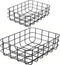 Tymvic Wire Baskets for Storage Pantry Black(12.5x9x3.5inch) Set of 2 Metal Bins Storage Baskets for Pantry Organization and Storage,Metal Basket for Living Room,Bedroom,Kitchen,Bathroom,Pantry Room