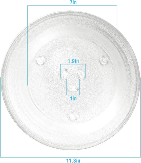 APPLIANCEMATES 11.25" Microwave Glass Turntable Plate Replacement Compatible with GE and Samsung- 11 1/4" Microwave Glass Turntable Tray Replaces WB49X10097,WB39X0078,WB49X10034,EAP651544,PS651544