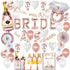 VIDAL CRAFTS Rose Gold Bridal Shower Decorations, Bachelorette Party Decor, Balloon Garland, Paper Fans, BRIDE Foil Balloon, Miss to Mrs, But First Mimosas Banners, Ring, Champagne Foil Balloons