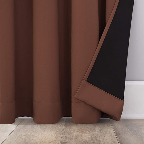 Sun Zero Nordic Theater Grade Extreme 100% Blackout Grommet Curtain Single Panel, 52" x 84", Terracotta