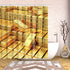 Fangkun Shower Curtain Art Bathroom Decor Gold Bars Design - Polyester Fabric Bath Curtains Set - 12pcs Shower Hooks - 72 x 72 inches