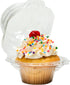 Sweet Aloha Individual Cupcake Container - Clear Plastic - Single Compartment Cupcake Carrier - Individual Cupcake Holder - Deep Dome - Stackable - BPA-Free - (Pack of 50)