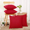 Deconovo Soft Cushion Covers - Faux Linen Blank, Pillow Covers/Throw Pillow Cases for Sofa & Couch (Red, 20x20 in, Set of 4, No Insert)