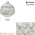 Allgala 6-PK 3 Inch Luxury Glitter Rich Decoration Christmas Tree Ornament Balls (White)