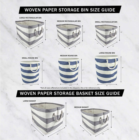 DII Oversize Woven Paper Storage Basket or Bin, Collapsible & Convenient Home Organization Solution for Office, Bedroom, Closet, Toys, & Laundry (Large - 17x12x12€?), Black & White Basketweave
