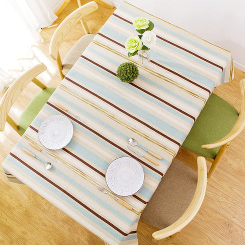 Stripe Rectangle Tablecloth, Water and Stain Resistant Indoor and Outdoor Table Cloth Decorative, Table Cover for Picnics Parties Dining Kitchen Tables?51x70 Inch?