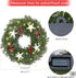 ANGELEMM Pre-lit Christmas Wreaths for Front Door ,Build in Hook, Battery Operated Christmas Wreath Decorative Hanging Ornament, Artificial Door Wreath Clear LED Lights(16 Inch)