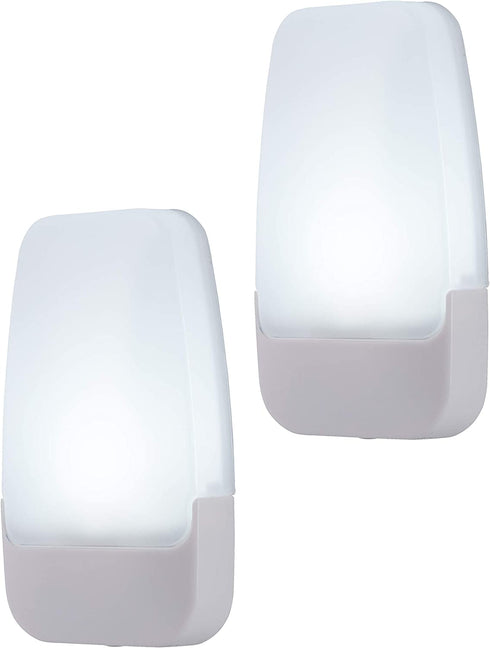 GE 55991 LED Night Light, Plug-in, Dusk to Dawn Sensor, Cool White, UL-Certified, Energy Efficient, Ideal for Bedroom, Bathroom, Nursery, Kitchen, Hallway, 2 pack, 2 Count