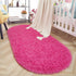 ISEAU Oval Fluffy Rug Carpets, Modern Plush Shaggy Area Rug for Kids Bedroom Extra Comfy Cute Nursery Rug Bedside Rug for Boys Girls Room Home Decor Mats, 2.6 x 5.3ft, Hot Pink
