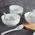 Artena Asian Soup Bowls with Spoons Set of 4, 26 oz Pasta, Ramen, Pho Bowls and Soup Spoons Set, Advanced Porcelain Elegant White Cereal Bowls for Kitchen, Dishwasher Microwave Oven Safe Bowls