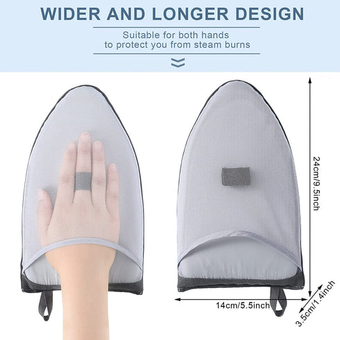 Garment Steamer Ironing Gloves Anti Steam Glove Waterproof Heat Resistant Gloves Complete Care Protective Garment Steaming Mitt with Finger Loop for Clothes Steamers (Star Pattern, Gray)