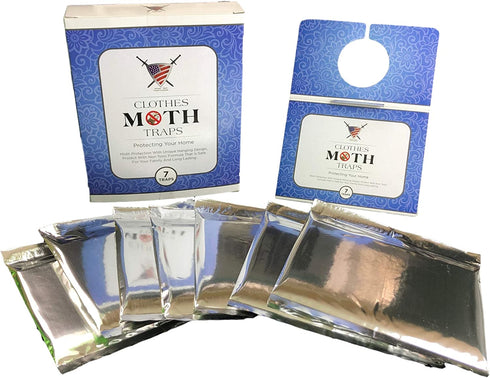 Moth Traps Closet Clothing - (7 Pack) Moths Clothes Trap with Unique Hanging Design, Pheromone Attractant Catches Male Moths Naturally without Toxic Repellant is Family Safe with Long Lasting Effects.