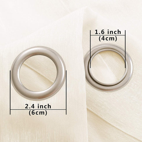 Ivory Sheer Curtains 63 Inch Length Window Panel Pair Set of 2 Packs Grommet Top Faux Linen Look Drapes Voiles Semi Sheer Curtains for Living Room Bedroom Wide 52 x 63 Inches Long Cream Ecru Off White