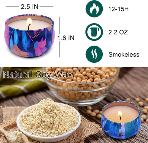 Scented Candles Gift Set, 9 Packs Soy Wax Candles for Women Mother's Day - Lavender, Vanilla, Jasmine, Gardenia, Apple & Cinnamon, Sweet Fig, Teak and Magnolia Scent