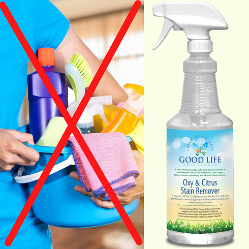 Good Life Solutions All-Purpose Cleaner - Natural Oxy-Citrus Stain Remover and Surface Cleaner Spray for Mattress, Couch, Carpet, and Floors - 32 oz