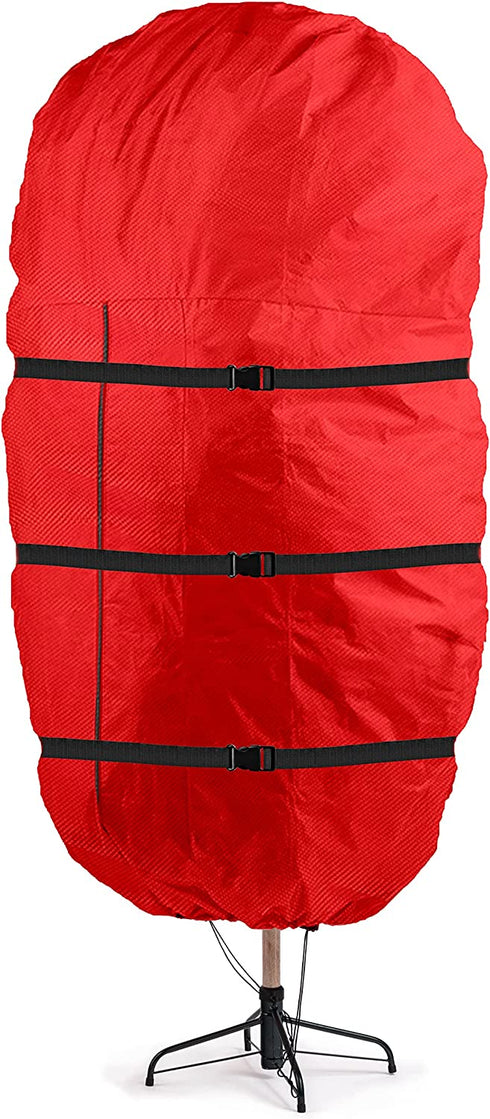 Upright Tree Storage Bag for Christmas Trees of 7ft. Tall, Tree Bag Is Made Of Tear Proof 600D Oxford; Comes With Drawstring Hem, Zipper, And Carry Handles, Waterproof Material Protects From Dust & Moisture